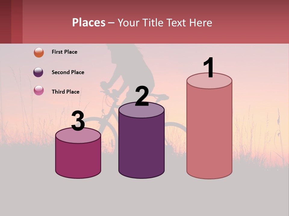 A Person Riding A Bike At Sunset Powerpoint Template PowerPoint Template
