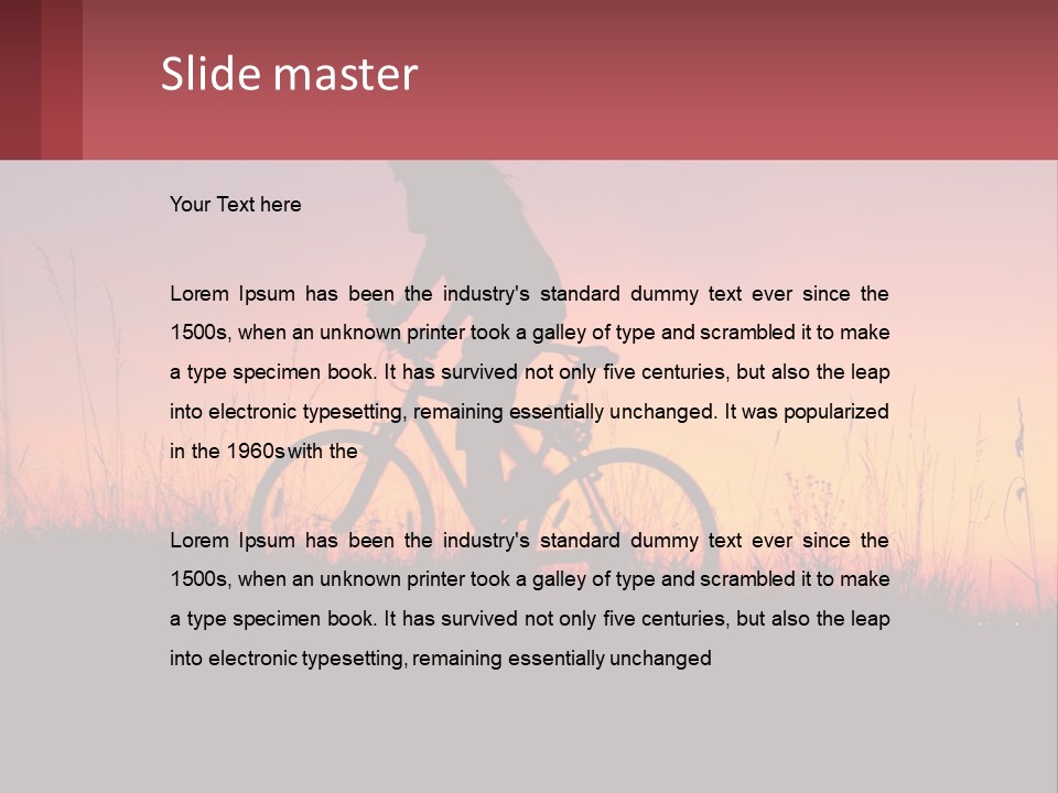 A Person Riding A Bike At Sunset Powerpoint Template PowerPoint Template