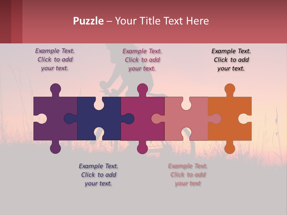 A Person Riding A Bike At Sunset Powerpoint Template PowerPoint Template