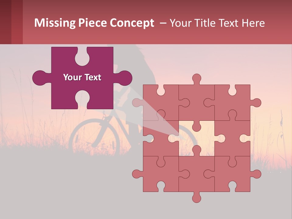 A Person Riding A Bike At Sunset Powerpoint Template PowerPoint Template