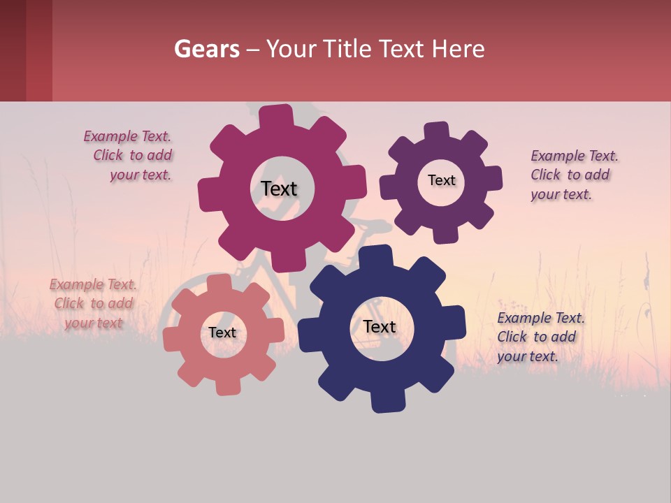 A Person Riding A Bike At Sunset Powerpoint Template PowerPoint Template