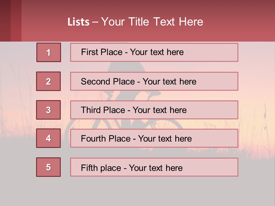 A Person Riding A Bike At Sunset Powerpoint Template PowerPoint Template