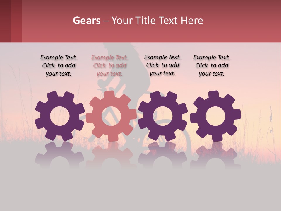 A Person Riding A Bike At Sunset Powerpoint Template PowerPoint Template