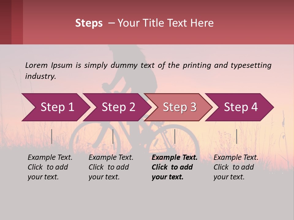 A Person Riding A Bike At Sunset Powerpoint Template PowerPoint Template