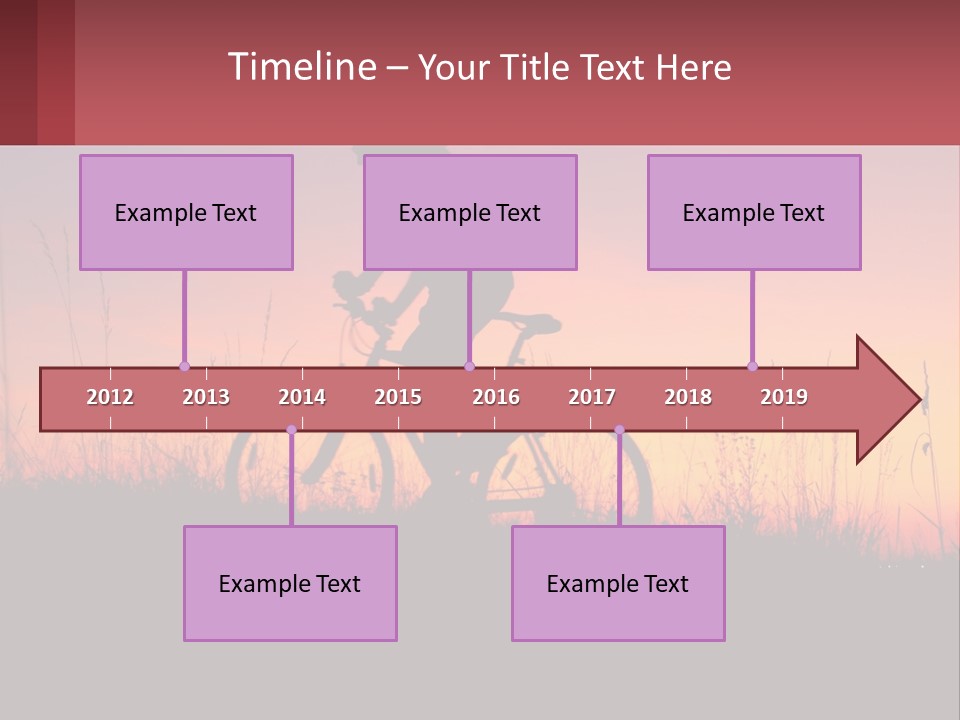 A Person Riding A Bike At Sunset Powerpoint Template PowerPoint Template