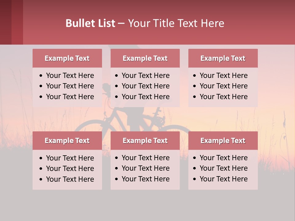 A Person Riding A Bike At Sunset Powerpoint Template PowerPoint Template