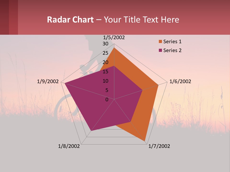 A Person Riding A Bike At Sunset Powerpoint Template PowerPoint Template