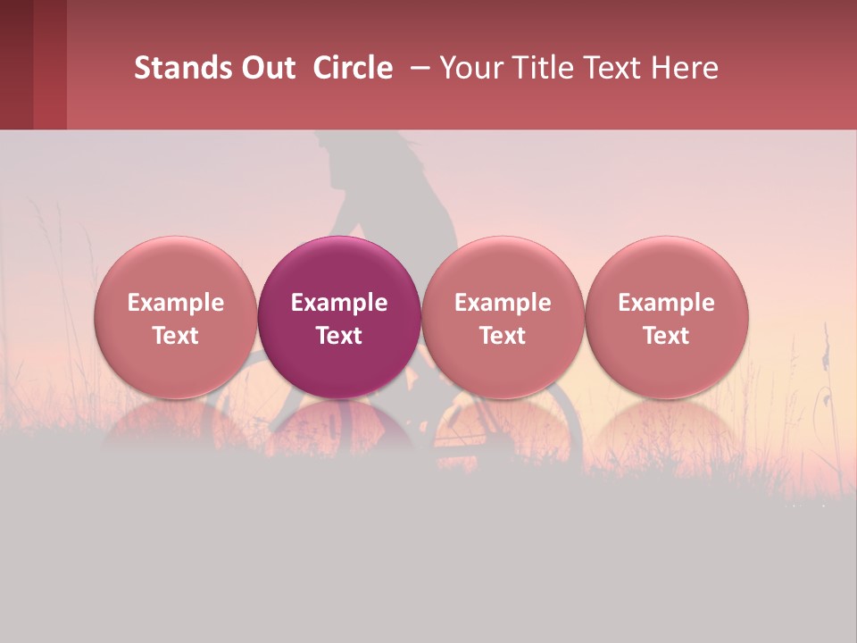 A Person Riding A Bike At Sunset Powerpoint Template PowerPoint Template