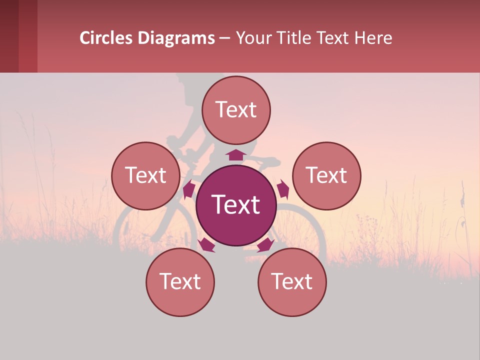 A Person Riding A Bike At Sunset Powerpoint Template PowerPoint Template