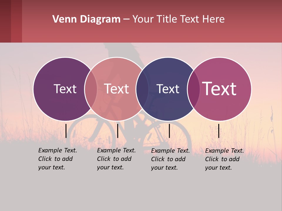 A Person Riding A Bike At Sunset Powerpoint Template PowerPoint Template