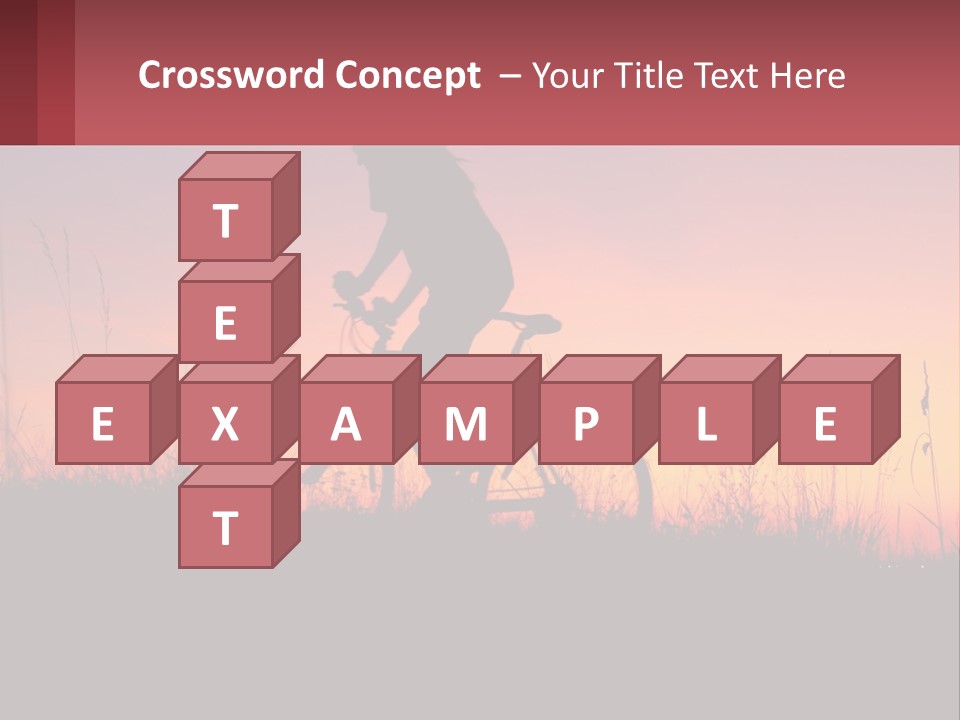 A Person Riding A Bike At Sunset Powerpoint Template PowerPoint Template