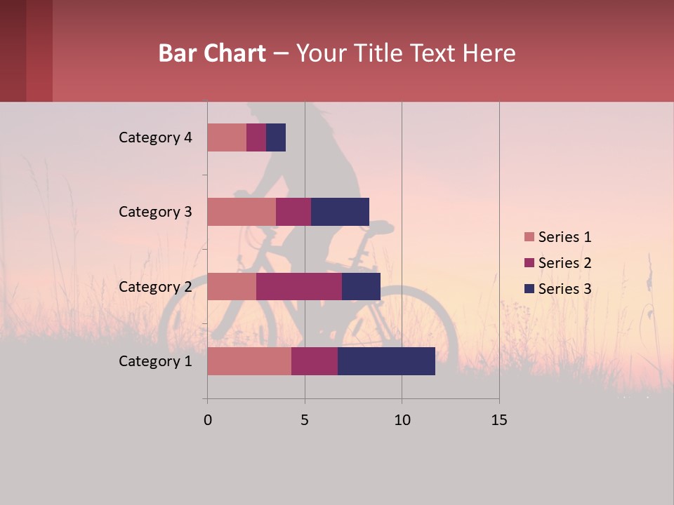 A Person Riding A Bike At Sunset Powerpoint Template PowerPoint Template