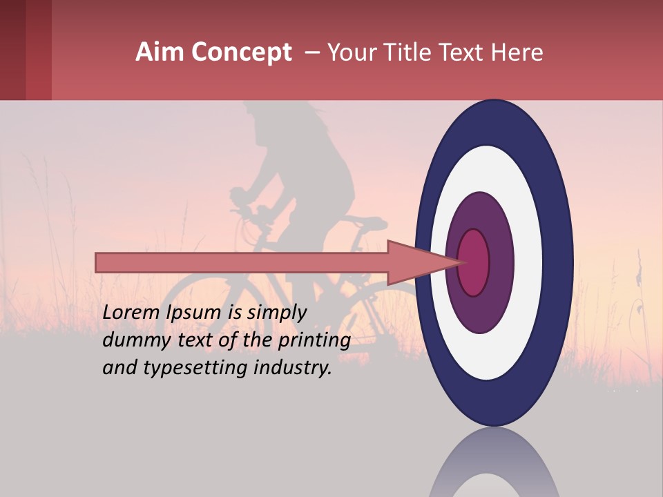 A Person Riding A Bike At Sunset Powerpoint Template PowerPoint Template