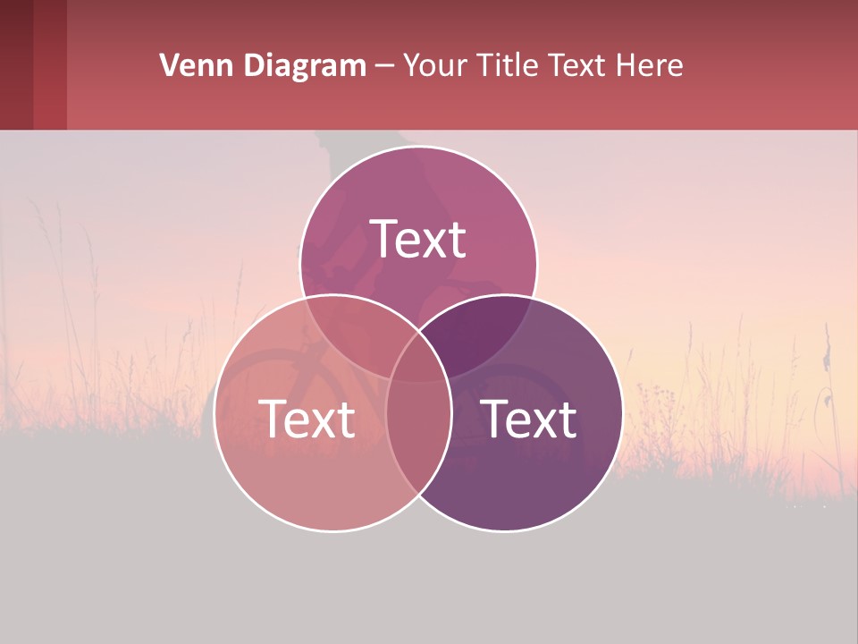 A Person Riding A Bike At Sunset Powerpoint Template PowerPoint Template