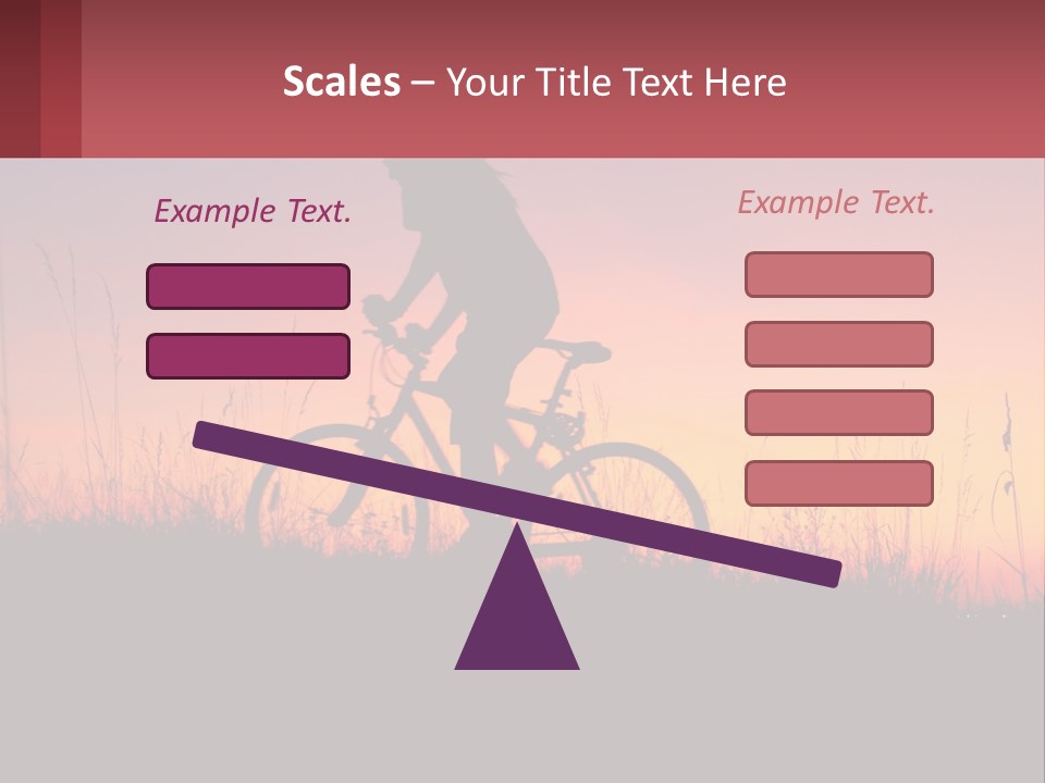 A Person Riding A Bike At Sunset Powerpoint Template PowerPoint Template