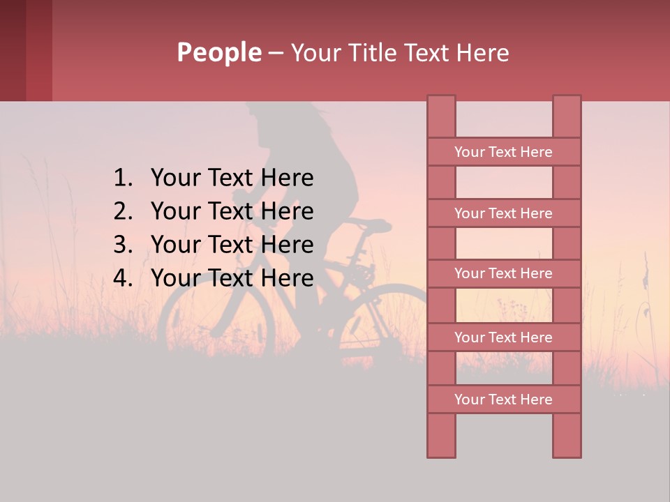 A Person Riding A Bike At Sunset Powerpoint Template PowerPoint Template