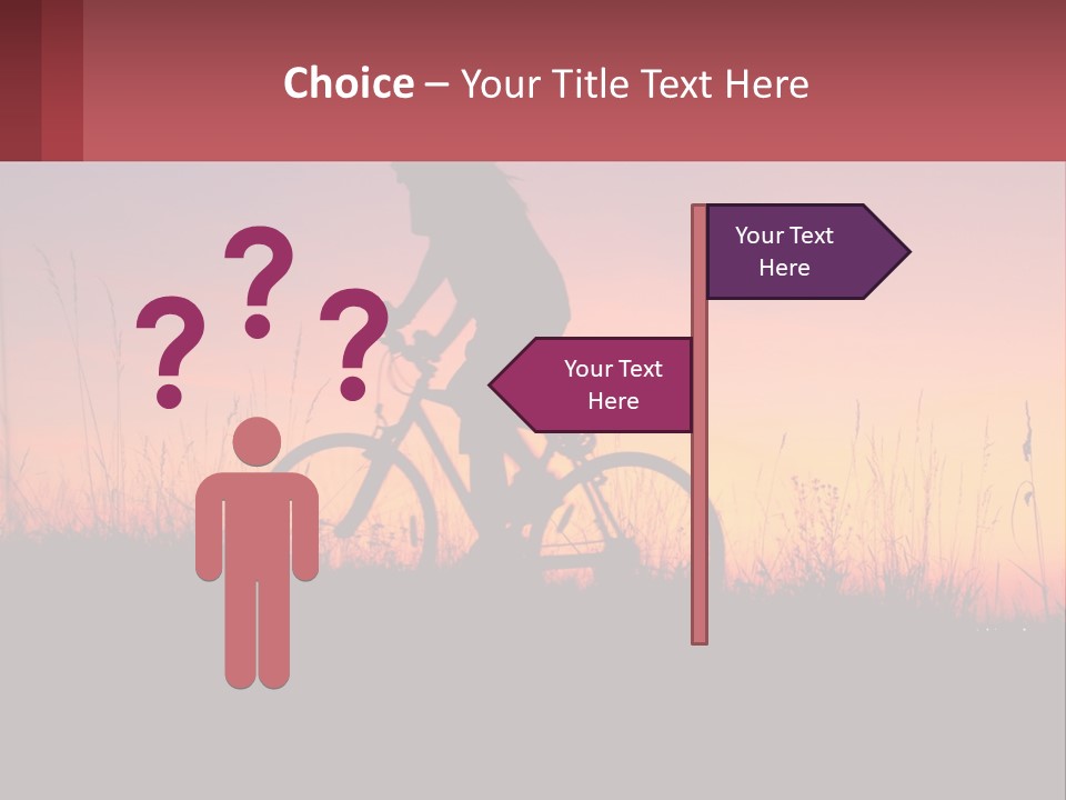 A Person Riding A Bike At Sunset Powerpoint Template PowerPoint Template