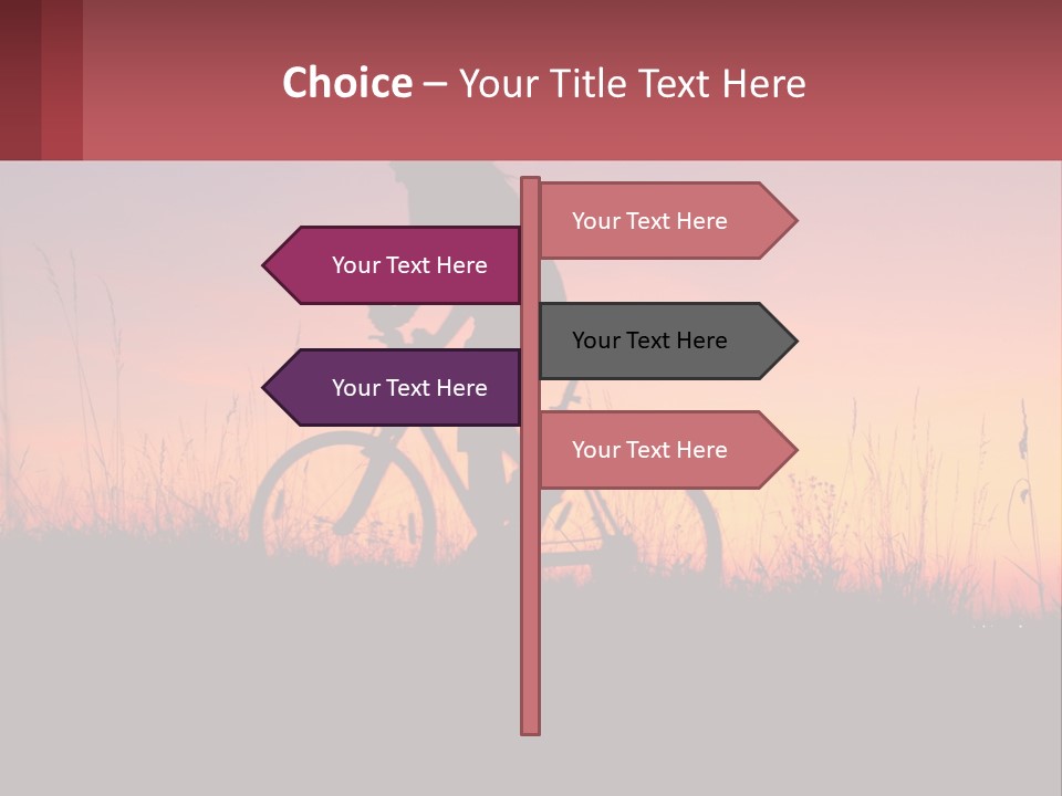 A Person Riding A Bike At Sunset Powerpoint Template PowerPoint Template