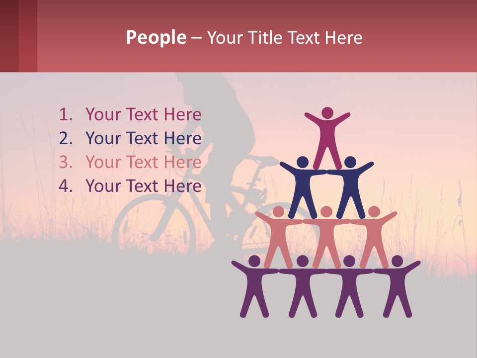 A Person Riding A Bike At Sunset Powerpoint Template PowerPoint Template