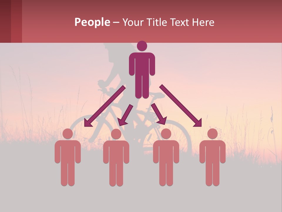 A Person Riding A Bike At Sunset Powerpoint Template PowerPoint Template