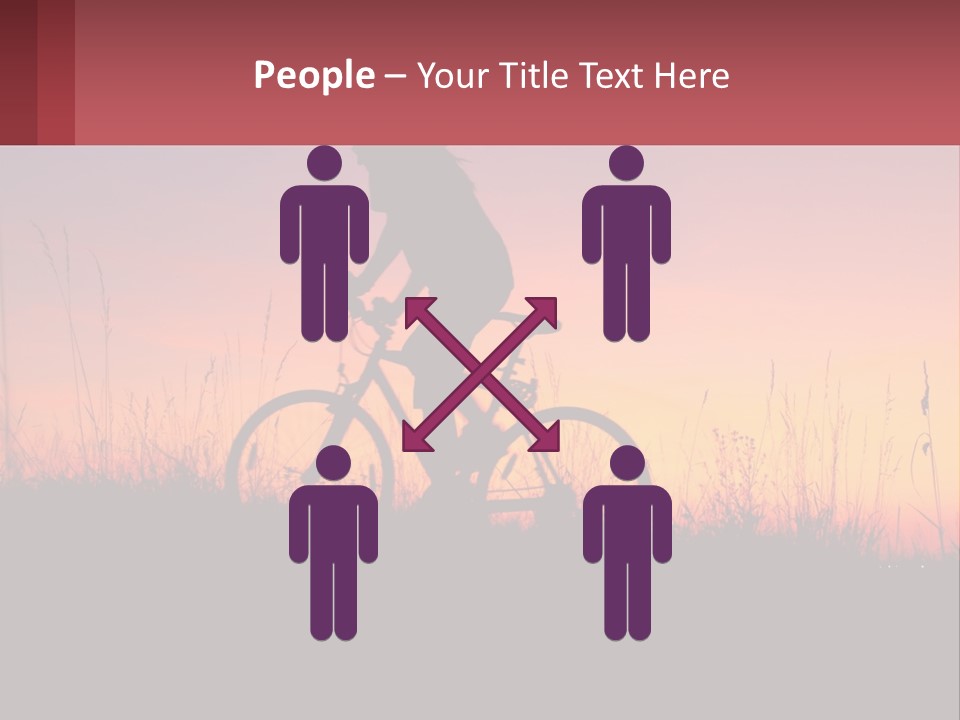 A Person Riding A Bike At Sunset Powerpoint Template PowerPoint Template