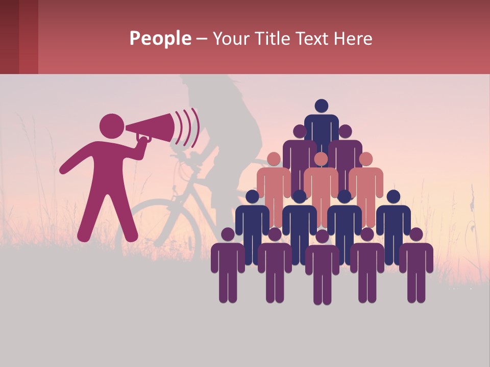 A Person Riding A Bike At Sunset Powerpoint Template PowerPoint Template