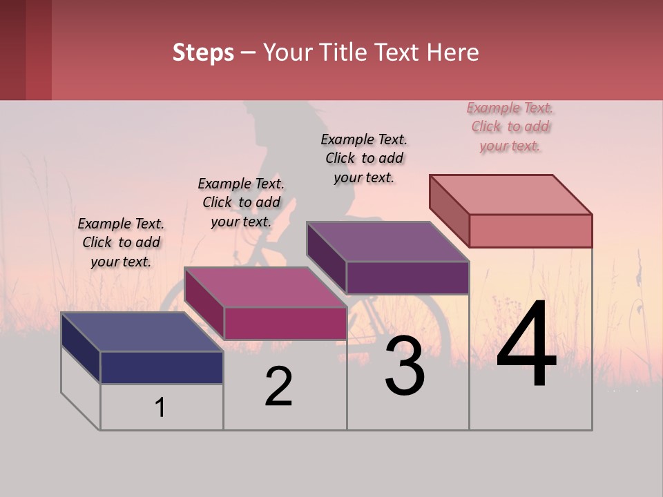 A Person Riding A Bike At Sunset Powerpoint Template PowerPoint Template