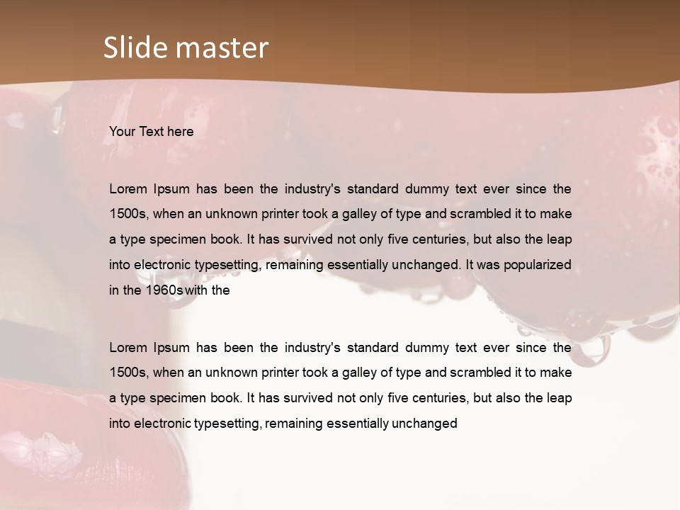 A Woman Biting Into Some Cherries With Her Mouth Open PowerPoint Template