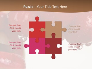 A Woman Biting Into Some Cherries With Her Mouth Open PowerPoint Template