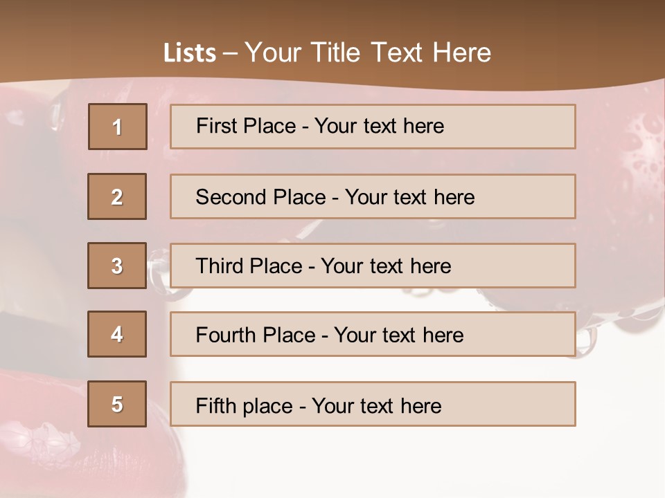 A Woman Biting Into Some Cherries With Her Mouth Open PowerPoint Template