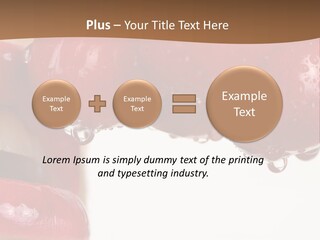 A Woman Biting Into Some Cherries With Her Mouth Open PowerPoint Template