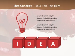 A Woman Biting Into Some Cherries With Her Mouth Open PowerPoint Template