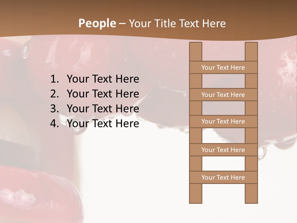 A Woman Biting Into Some Cherries With Her Mouth Open PowerPoint Template