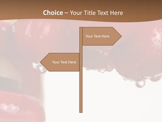 A Woman Biting Into Some Cherries With Her Mouth Open PowerPoint Template