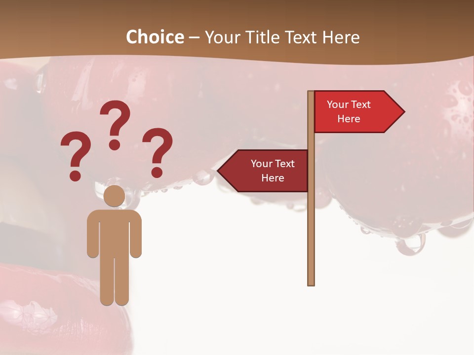 A Woman Biting Into Some Cherries With Her Mouth Open PowerPoint Template