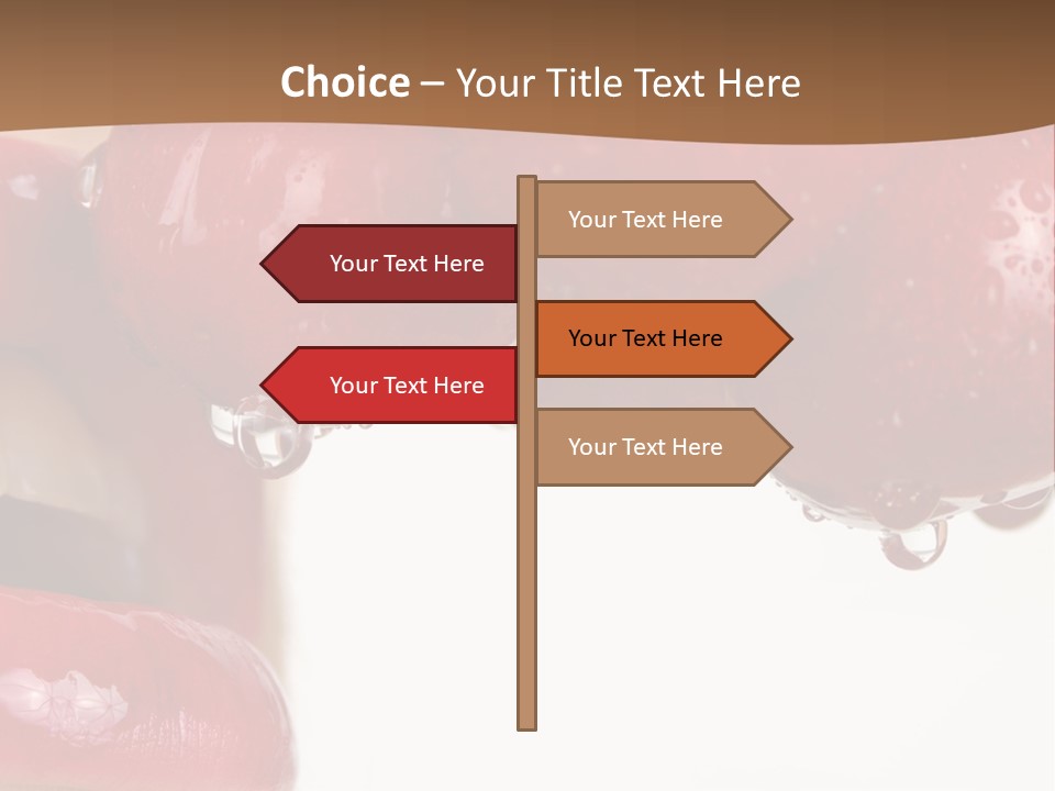 A Woman Biting Into Some Cherries With Her Mouth Open PowerPoint Template