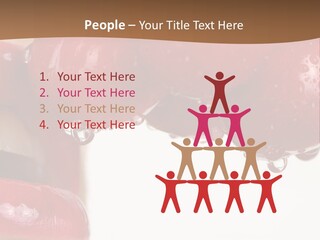 A Woman Biting Into Some Cherries With Her Mouth Open PowerPoint Template