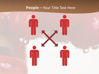 A Woman Biting Into Some Cherries With Her Mouth Open PowerPoint Template