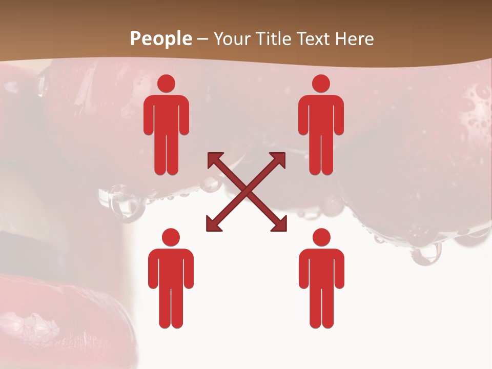 A Woman Biting Into Some Cherries With Her Mouth Open PowerPoint Template