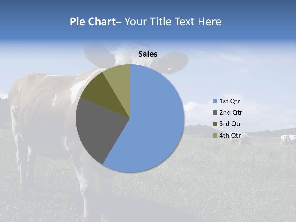 A Brown And White Cow Standing On Top Of A Lush Green Field PowerPoint Template