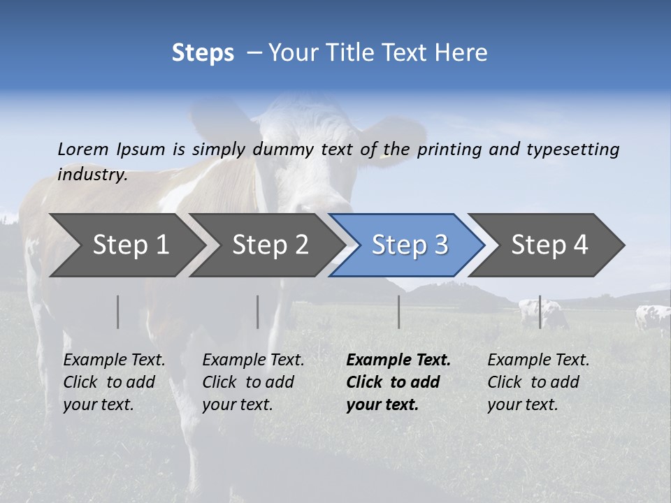 A Brown And White Cow Standing On Top Of A Lush Green Field PowerPoint Template