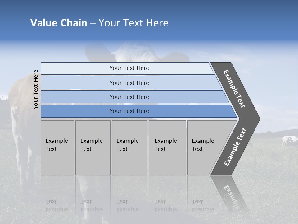 A Brown And White Cow Standing On Top Of A Lush Green Field PowerPoint Template