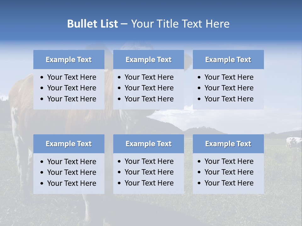 A Brown And White Cow Standing On Top Of A Lush Green Field PowerPoint Template