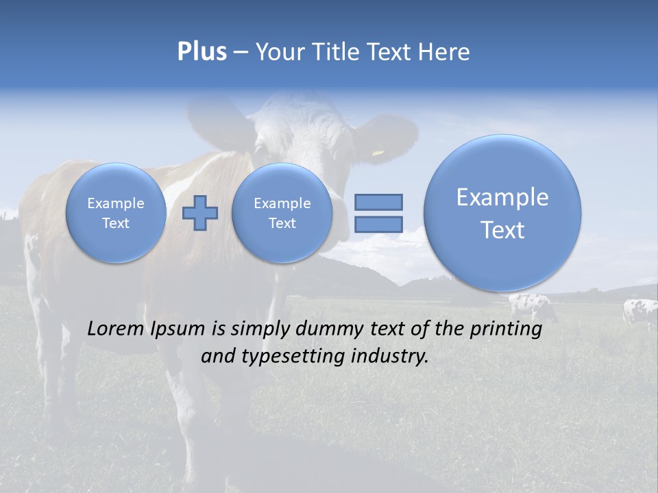 A Brown And White Cow Standing On Top Of A Lush Green Field PowerPoint Template