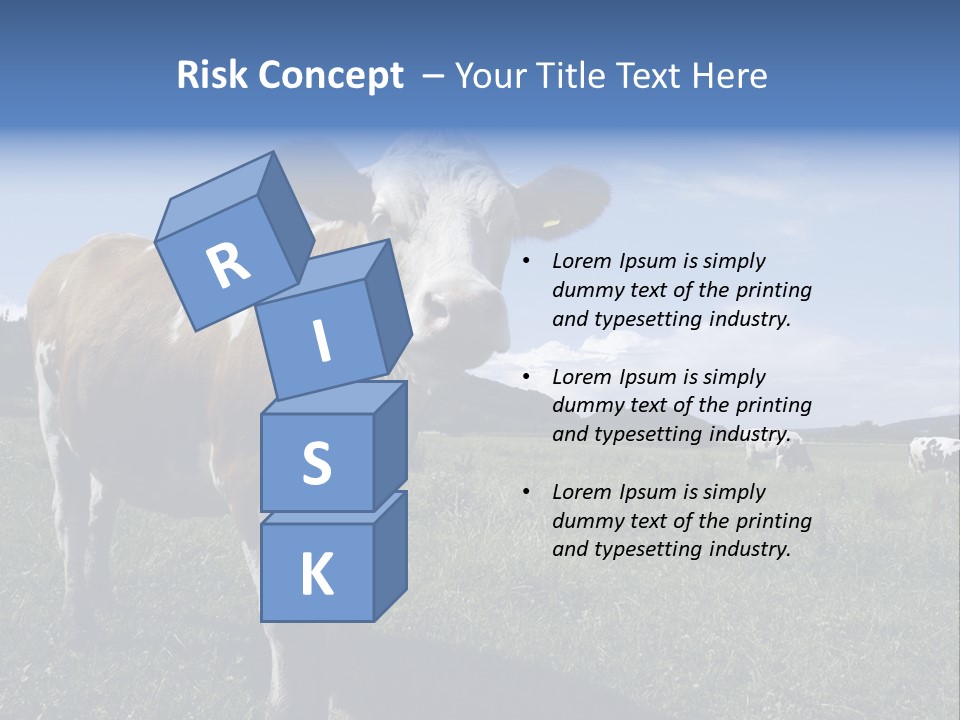 A Brown And White Cow Standing On Top Of A Lush Green Field PowerPoint Template