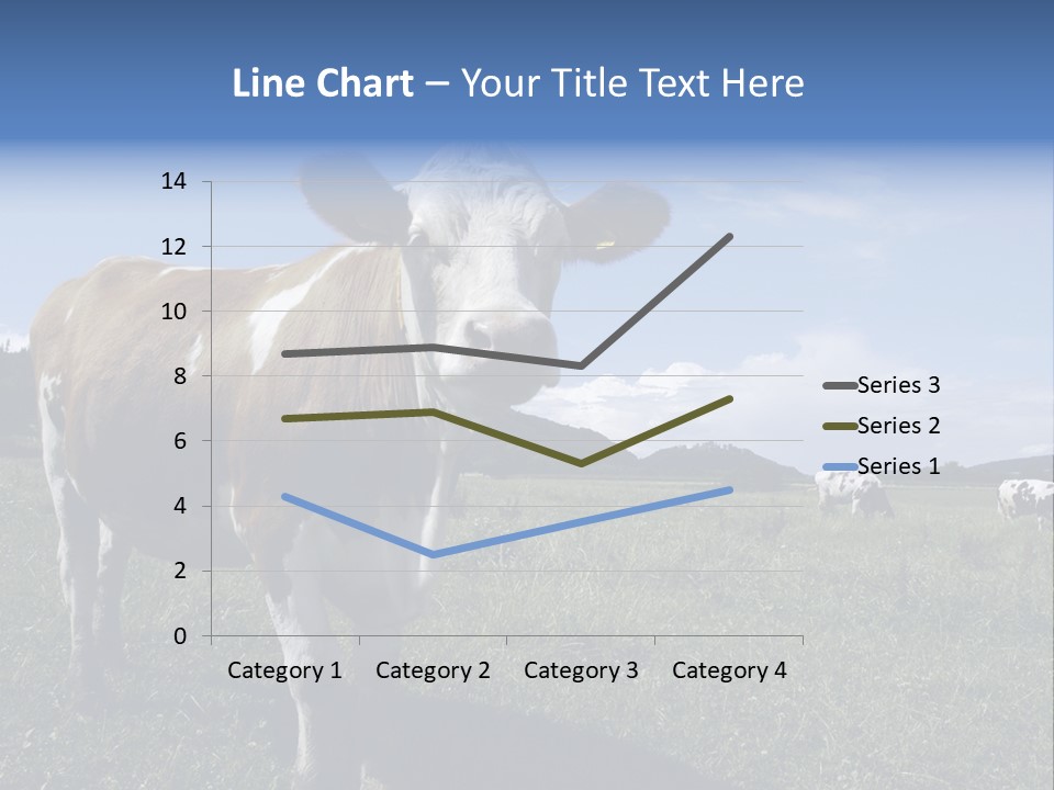 A Brown And White Cow Standing On Top Of A Lush Green Field PowerPoint Template