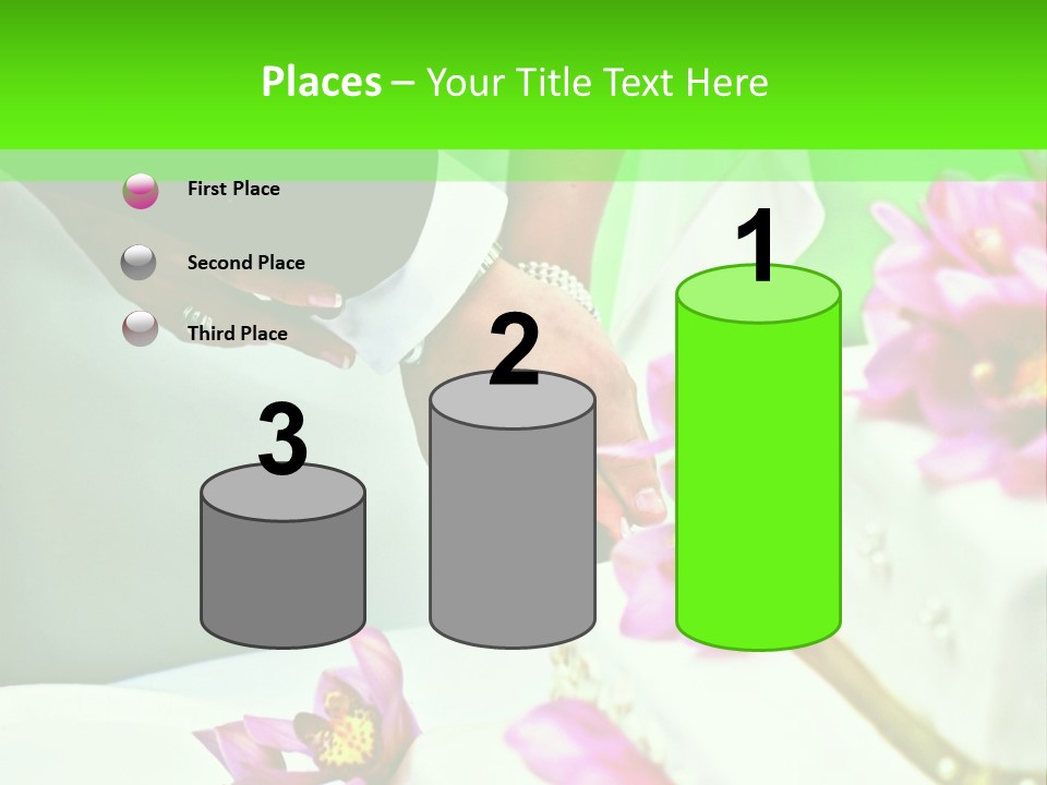 A Bride And Groom Cutting Their Wedding Cake PowerPoint Template