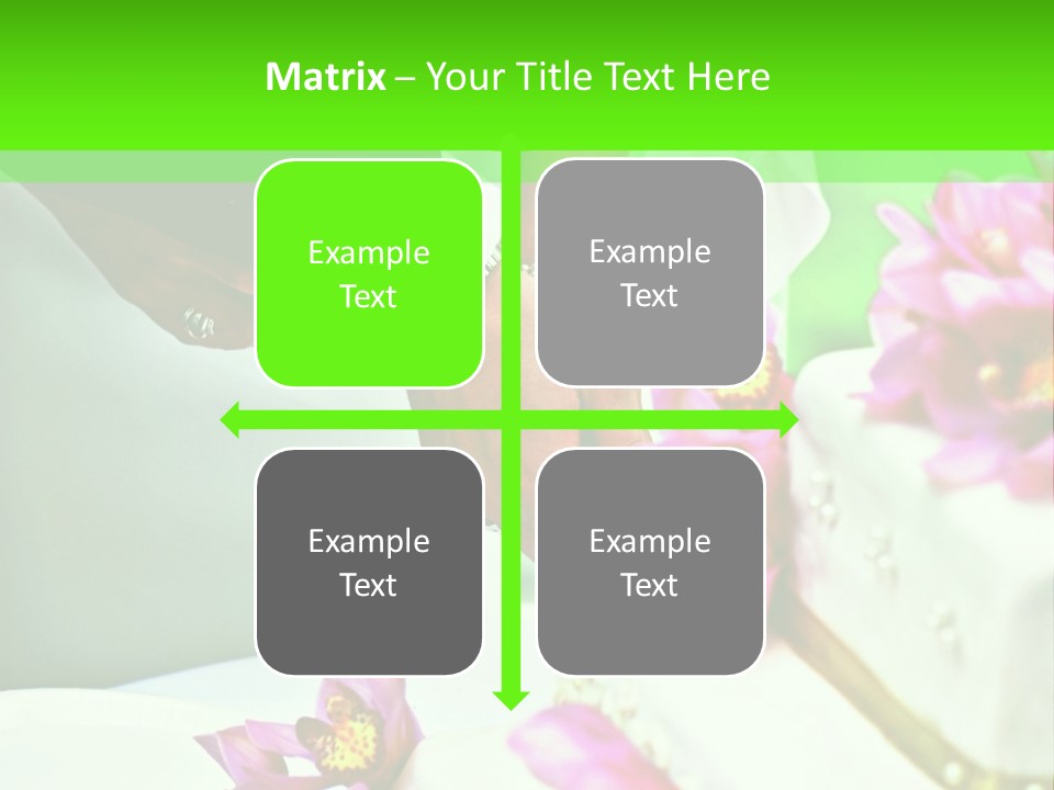 A Bride And Groom Cutting Their Wedding Cake PowerPoint Template