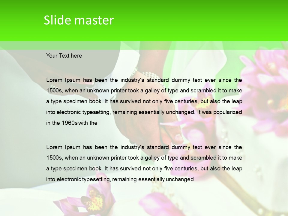 A Bride And Groom Cutting Their Wedding Cake PowerPoint Template