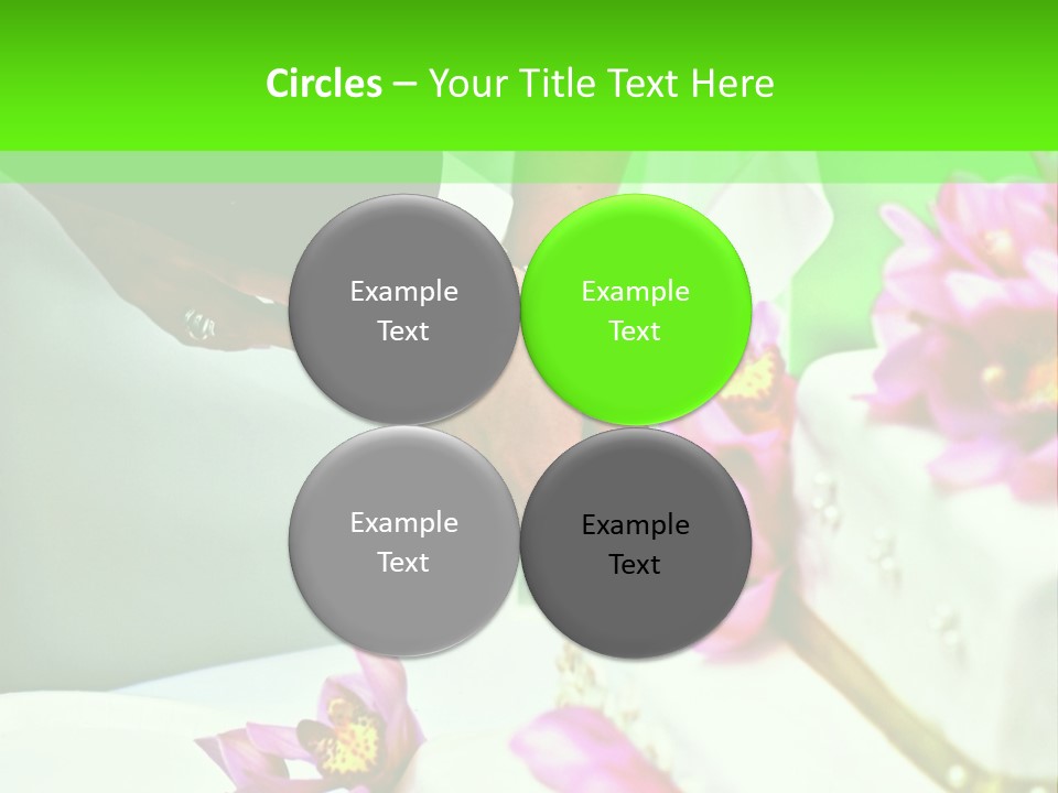 A Bride And Groom Cutting Their Wedding Cake PowerPoint Template